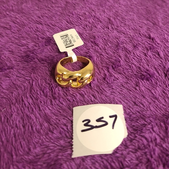 RARE Moda Al Massimo 18k Gold Over Bronze Curb Link Ring, Size 8 - Picture 7 of 7